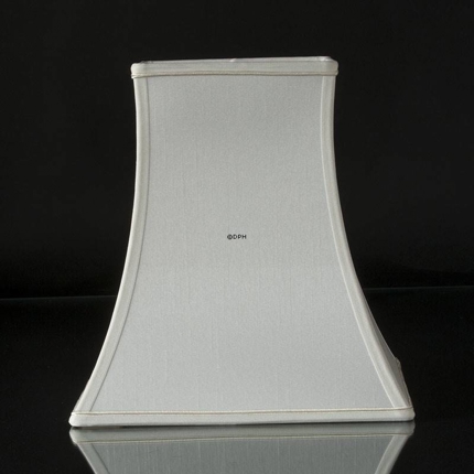 Firkantet lampeskærm 32 cm i højden, hvid silke (Vedr. 2. sortering - se beskrivelse)