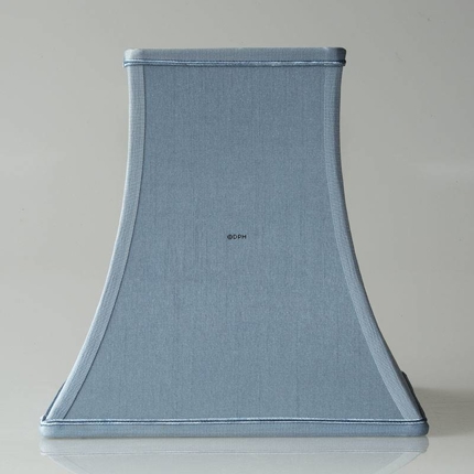 Firkantet lampeskærm 32 cm i højden, lys blå silke (Vedr. 2. sortering - se beskrivelse)