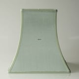 Square lampshade height 36 cm, light green silk fabric