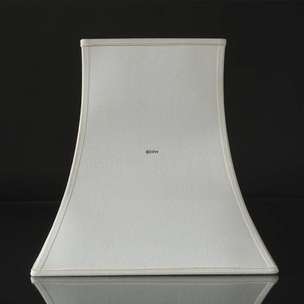 Firkantet lampeskærm 38 cm i højden, hvid silke (Vedr. 2. sortering - se beskrivelse)