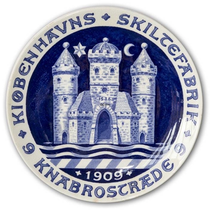 Københavns skiltefabrik mindeplatte 1909 (Københavns byvåben)