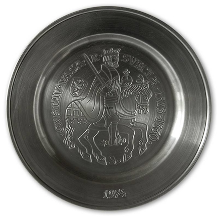 1974 Karlshamn tin plate, Gustav Vasa 1523-1560