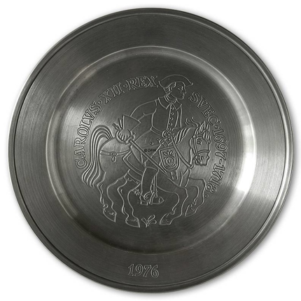 1976 Karlshamn tin platte, Karl XII 1697-1718