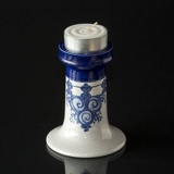 Wiinblad candlestick, medium, hand painted, blue/white
