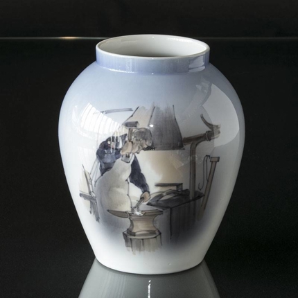 Lyngby Vase with blacksmith No. 105-4-74