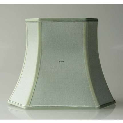Narrow hexagonal lampshade height 27 cm, light green silk fabric