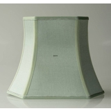 Narrow hexagonal lampshade height 27 cm, light green silk fabric