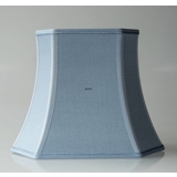Narrow hexagonal lampshade height 31 cm, light blue silk fabric