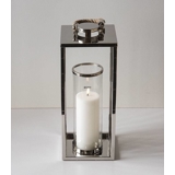 Tall lantern for Candles Silver finish