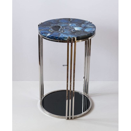 Round Table with Tabletop of Blue Agate