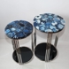 Rundt bord med bordplade af blå agat