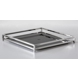 Square Tray with Black Glass in Polished Steel