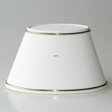 Oval lampeskærm 14 cm i højden, hvid chintz stof med guldkant