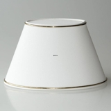 Oval lampeskærm 17 cm i højden, hvid chintz stof med guldkant