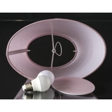 Oval lampeskærm 17 cm i højden, rosa chintz stof