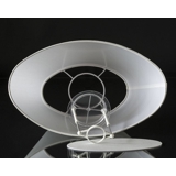 Oval lampeskærm 26 cm i højden, hvid chintz stof