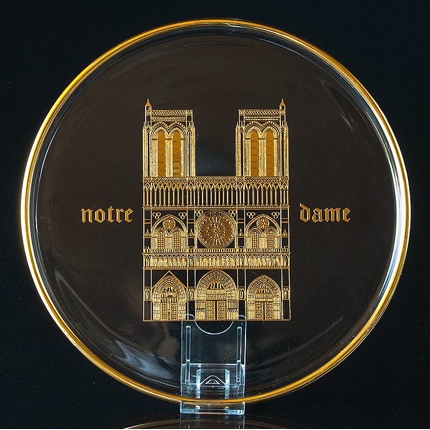 1970 Orrefors jährliche Glasteller, Notre Dame
