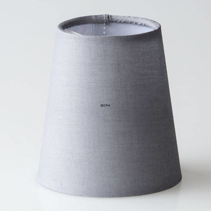 Round cylindrical lampshade height 11 cm, grey cotton fabric
