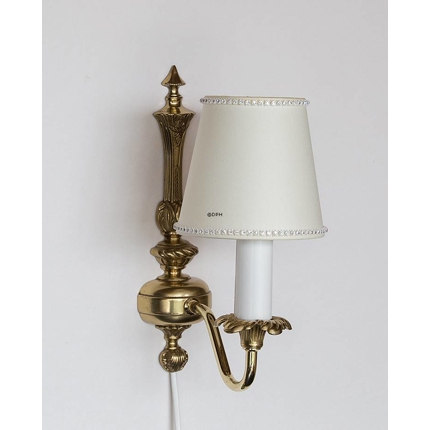 Round cylindrical lampshade height 11 cm, off white chintz fabric