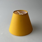 Rund lampeskærm 13 cm i højden, gul chintz stof