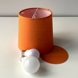 Rund cylinderformet lampeskærm 15 cm i højden, orange hør stof