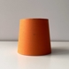 Rund cylinderformet lampeskærm 16 cm i højden, orange hør stof