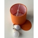 Rund cylinderformet lampeskærm 16 cm i højden, orange hør stof