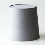 Round cylindrical lampshade height 16 cm, grey cotton fabric