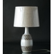 Lampeskærm, rund, retro, 18 cm i højden, beige hørstof