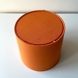 Lampeskærm, rund cylinderformet, retro, 18 cm i højden, orange hørstof