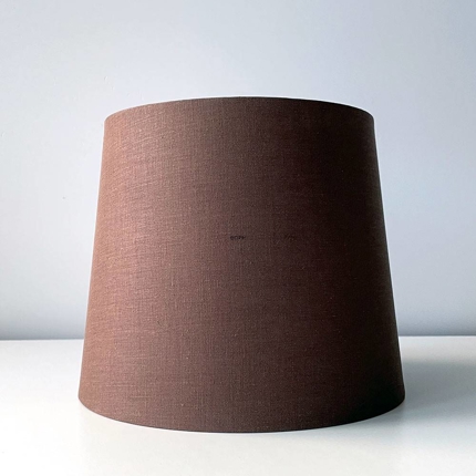 Retro Lampeskærm - Rund lampeskærm 19 cm i højden, brun hørstof