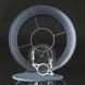 Lampeskærm, rund cylinderformet skærm 19 cm i højden, blå chintz stof