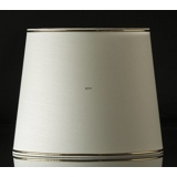 Rund cylinderformet lampeskærm 20 cm i højden, hvid chintz stof med guldkant