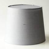 Round cylindrical lampshade height 20 cm, grey cotton fabric