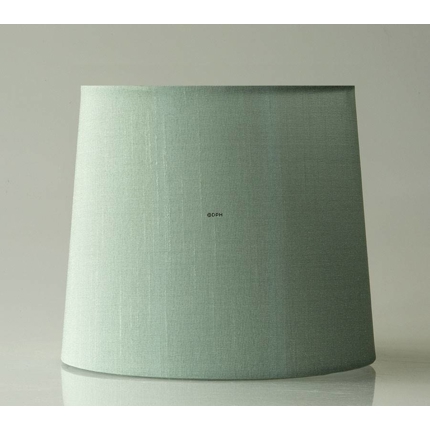 Lampeskærm, rund cylinderformet 21 cm i højden, lys grøn silke stof