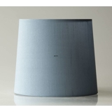 Lampeskærm, rund cylinderformet 21 cm i højden, lys blå silke stof