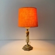 Retro lampeskærm, rund 21 cm i højden, orange hørstof