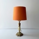 Retro lampeskærm, rund 21 cm i højden, orange hørstof