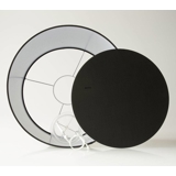 Rund cylinderformet lampeskærm 21 cm i højden, sort chintz stof