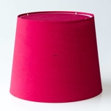 Rund cylinderformet lampeskærm 21 cm i højden, rød chintz stof
