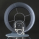 Rund cylinderformet lampeskærm 21 cm i højden, blå chintz stof