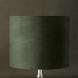 Round cylindrical lampshade height 21 cm, Green fabric, WITHOUT lid