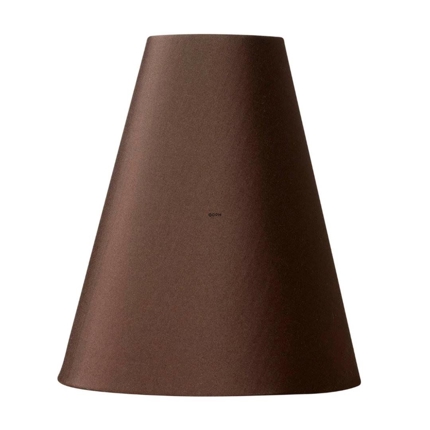 Brun Rund lampeskærm til læselampe 22 cm i højden til E27 fatning med gevind og omløbsringe