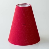 Red Round lampshade for reading lamps height 22 cm for E27 threaded socket with rings