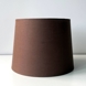 Rund cylinderformet lampeskærm 23 cm i højden, brun hørstof