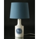 Rund cylinderformet lampeskærm 23 cm i højden, blå chintz stof