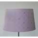 Round cylindrical lampshade height 231 cm, covered with rosa silk material with pattern