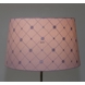 Round cylindrical lampshade height 231 cm, covered with rosa silk material with pattern