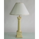 Round lampshade tall model height 24 cm, off white chintz fabric with gold ribbon
