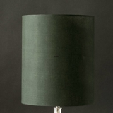 Round cylindrical lampshade height 24 cm, Green fabric, WITHOUT lid